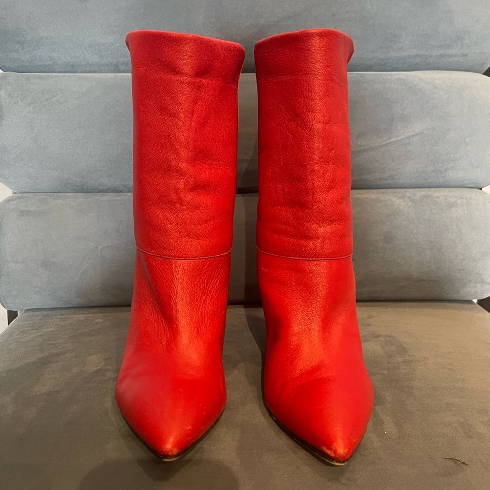 Isabel Marant Conic Red Heeled Boots